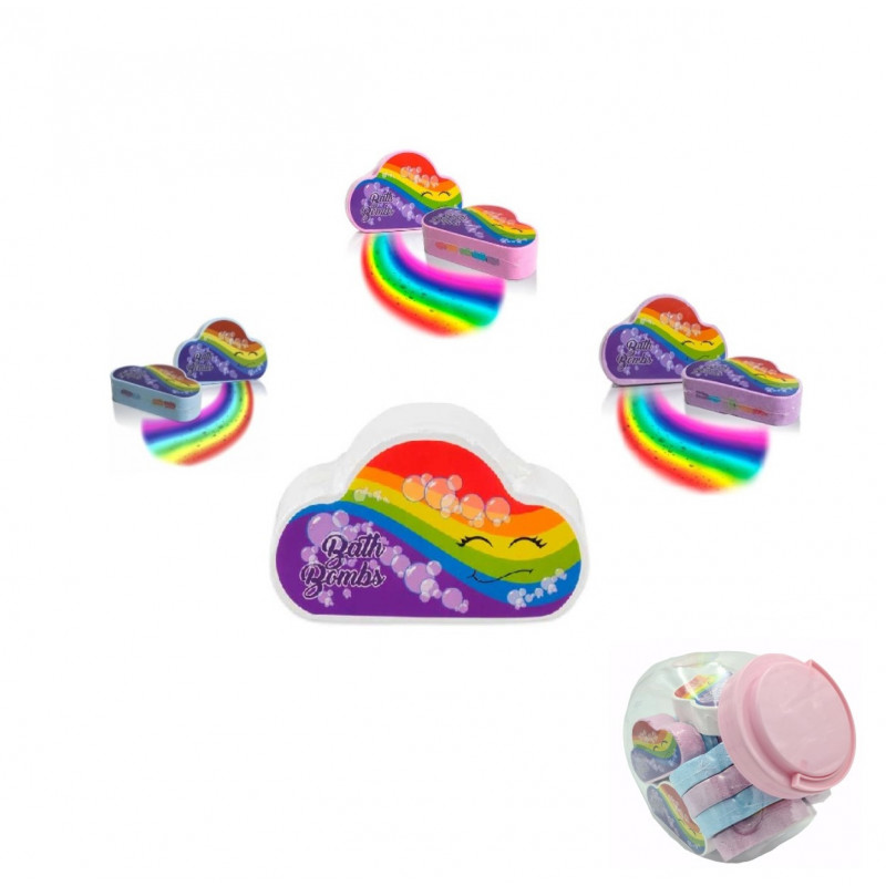 BOMBA DE BAÑO NUBE ARCO IRIS SUTIDOS 150G