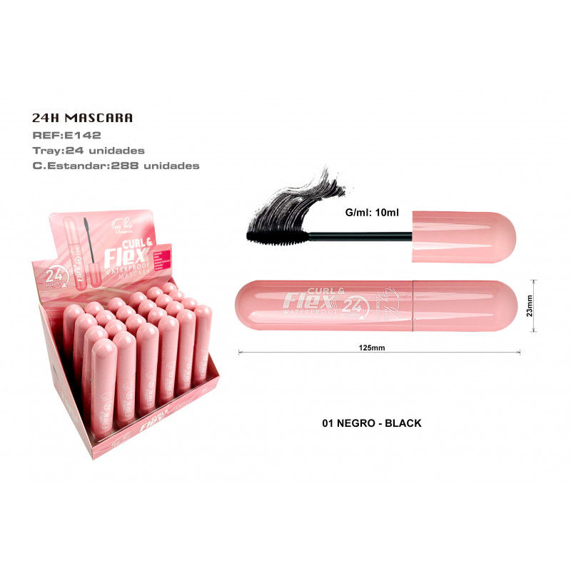 MASCARA DE PESTAÑAS 24H CURL & FLEX. 24/U