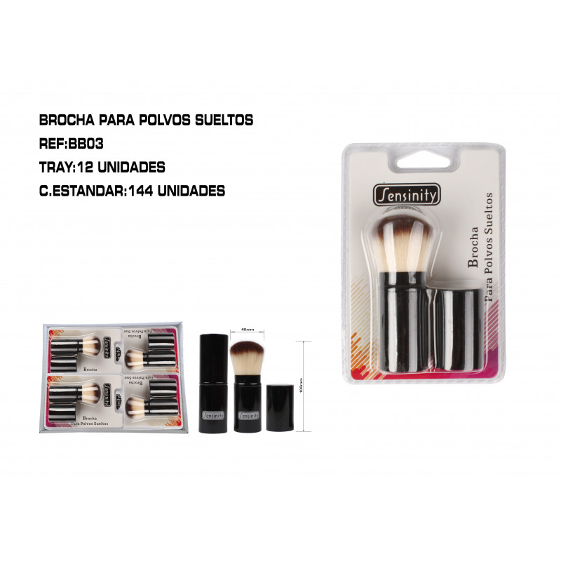 BROCHA DE BOLSO PARA POLVOS SUELTOS 12/U