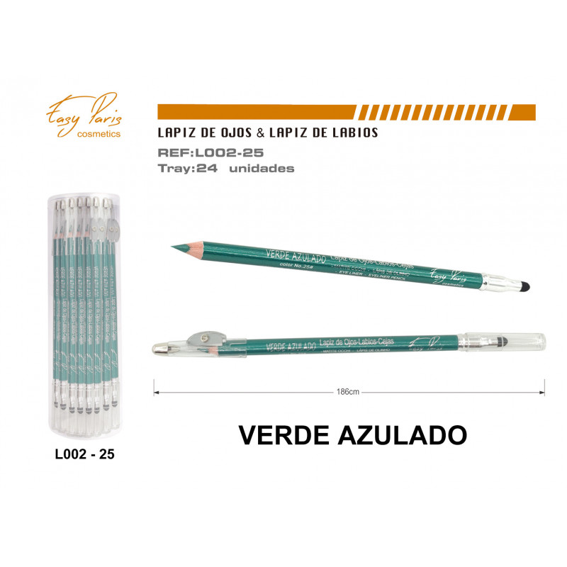 LAPIZ DE OJOS VERDE METALIZADO 24/U