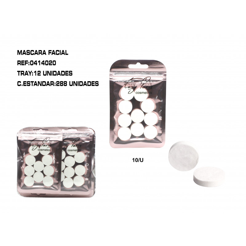 10 MASCARA FACIAL DESECHABLE 12U