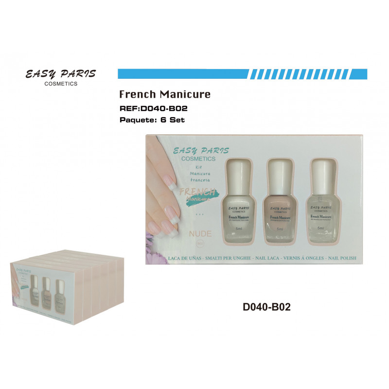 KIT LACA UÑAS MANICURA FRANCESA 5/U