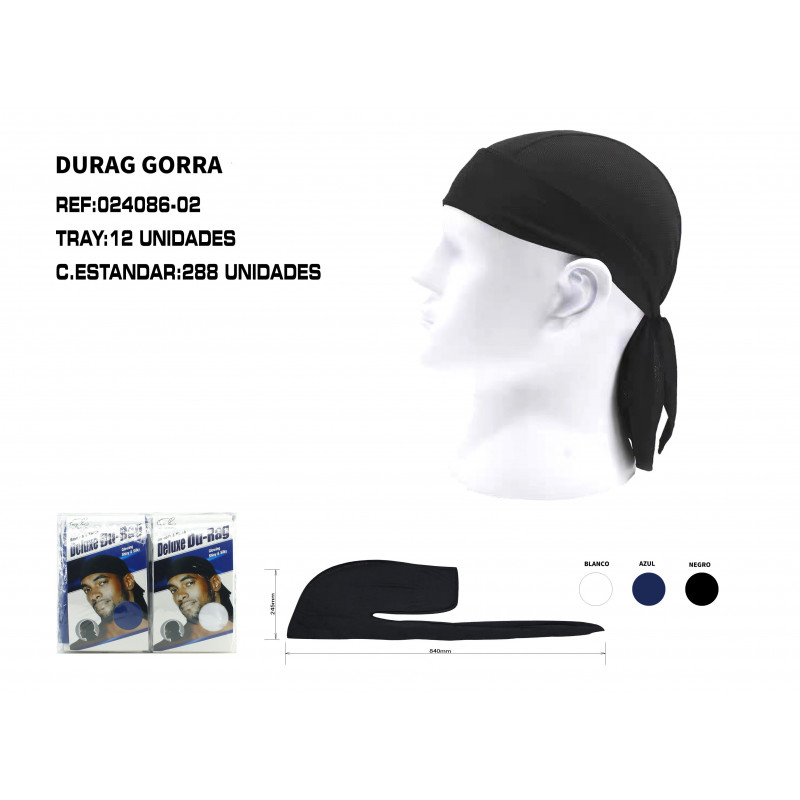DURAGS PARA HOMBRES Y MUJERES 3 COLORS 12/U