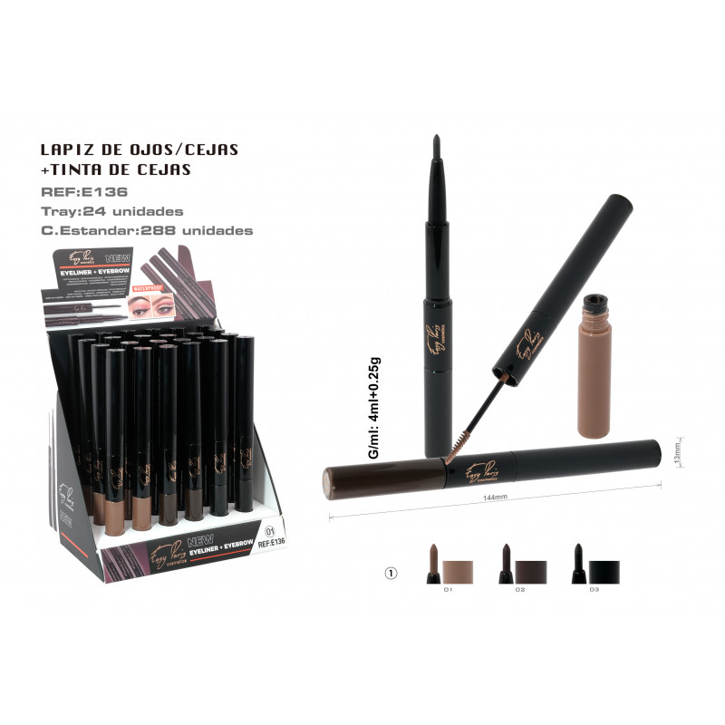 MASCARA CEJAS+PERFILADOR DE OJOS 24/U