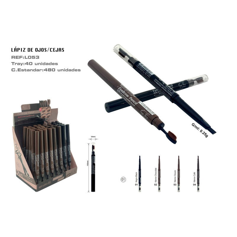 EXP.LAPIZ DE CEJAS C/DIFUMINADOR 40/U