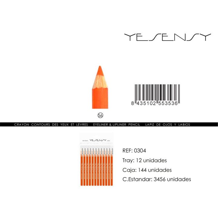 LAPIZ DE OJOS/LABIOS 12/U ORANGE