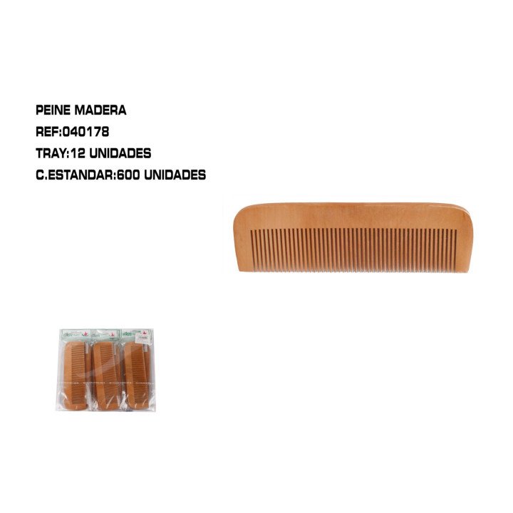 PEINE MADERA 17CM 12/U