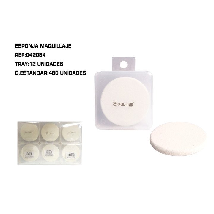 ESPONJA MAQUILLAJE COLOR BLANCA 12/U