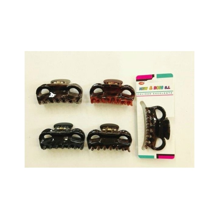 PINZA DE PELO 6CM LEOPARDO 104332 24/U N/B