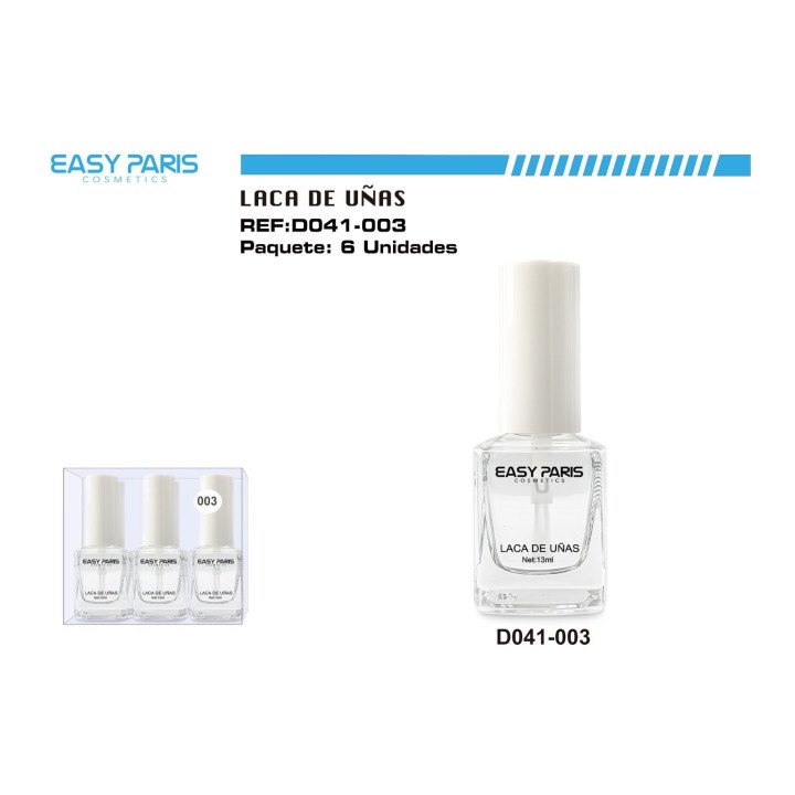 LACA DE UÑAS INCOLOR 6/U