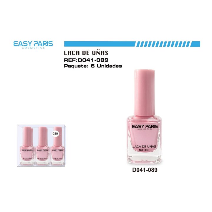 LACA DE UÑAS ROSA PERLA 6/U