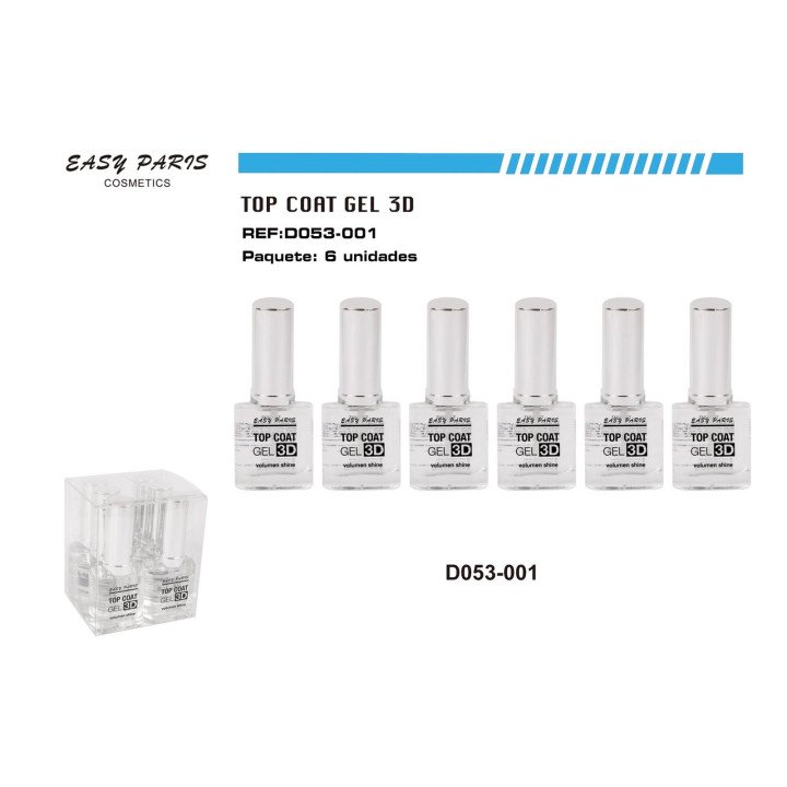 LACA DE UÑAS TOP COAT 3D 6/U