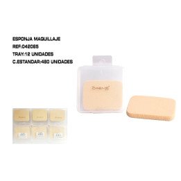 ESPONJA MAQUILLAJE COLOR BLANCA 12/U