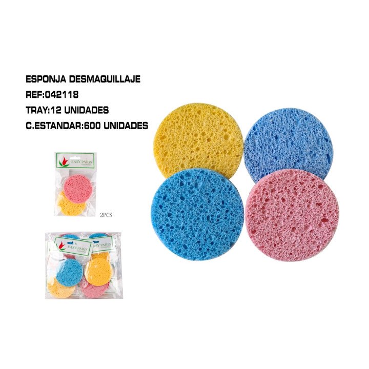 ESPONJA DESMAQUILLAJE 2P 12/U