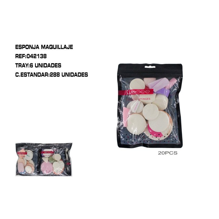 JGO.20 ESPONJAS MAQUILLAR 6/U