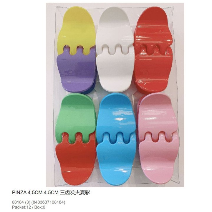 PINZA DE PELO COLOR 4.5CM 12/U N.S