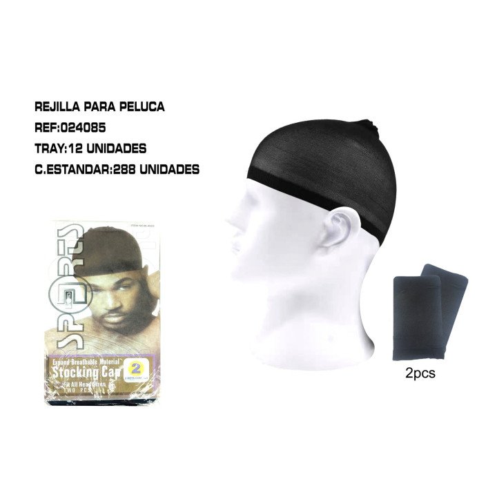 2U REDECILLAS NEG.PARA HOMBRES 12/U