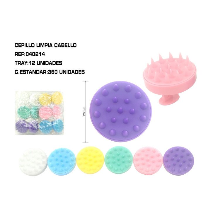 CEPILLO SILICONA LIMPIA CABELLO 12/U
