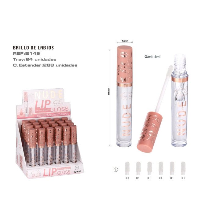 LIP GLOSS NUDE C/ACEITE ROSA MOSQUETA 24/U