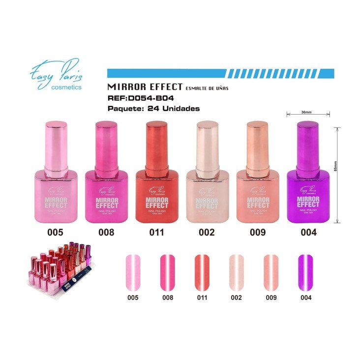 LACA DE UÑAS EFECTO ESPEJO. 24/U