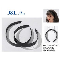 PACK2 DIADEMAS 2.5CM NGR 12/U DM808004-1