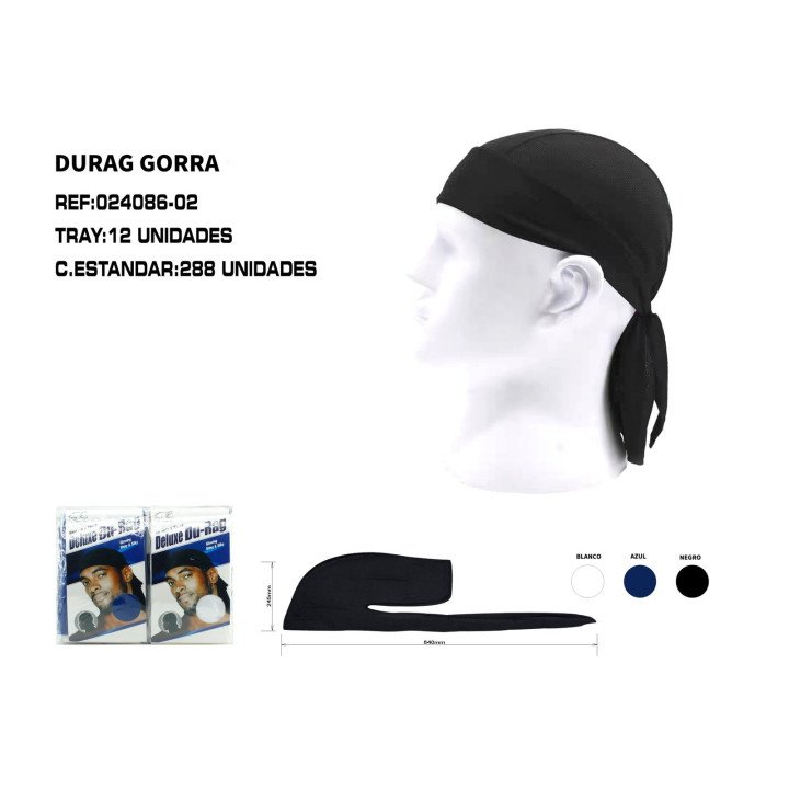 DURAGS PARA HOMBRES Y MUJERES 3 COLORS 12/U
