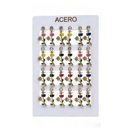 PENDIENTES FLOR ACERO 12/P NS