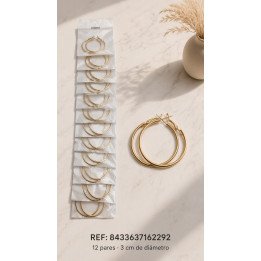 PEND.AROS GOLD 3CM ACERO. 12/P NS