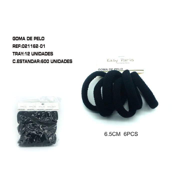 GOMA DE PELO 6.5CM 12/U