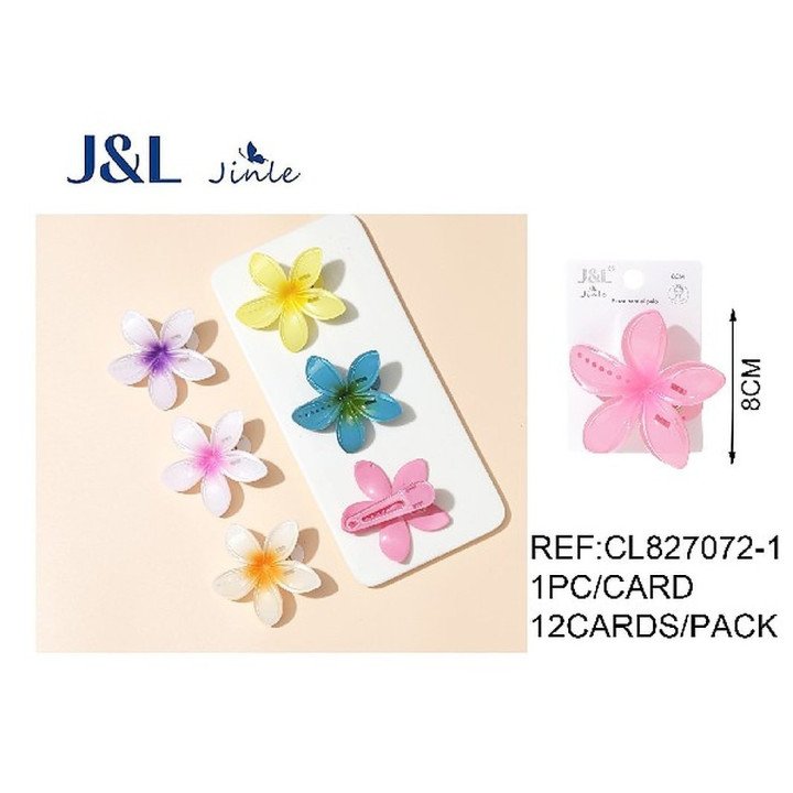 PINZA DE PELO FLOR 8CM 12/U CL827072-1