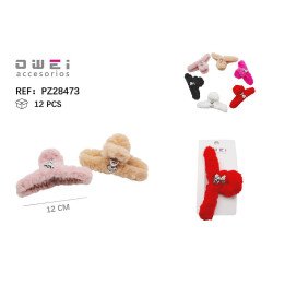 PINZA DE PELO PELUCHE 12CM 12/U PZ28473