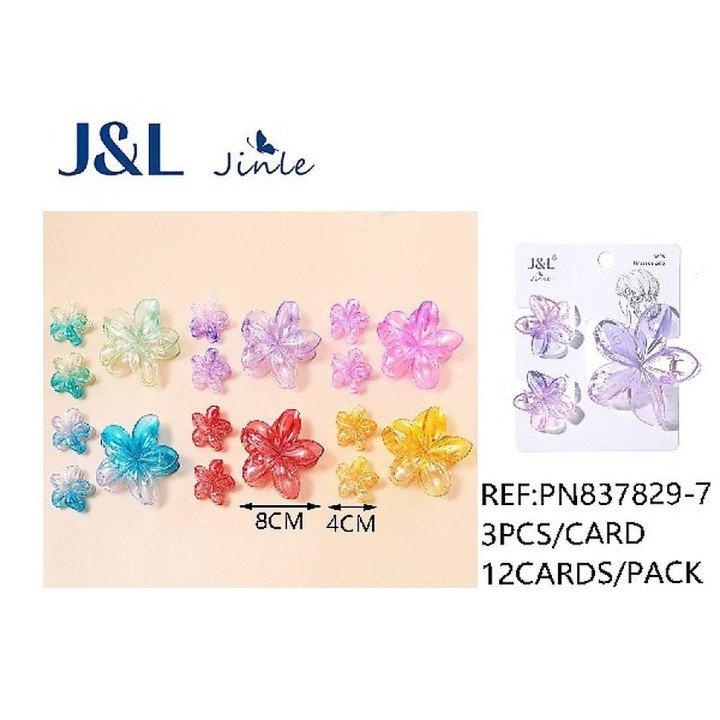 PACK3 PINZAS FLOR 8CM+4CM 12/U PN837829-7
