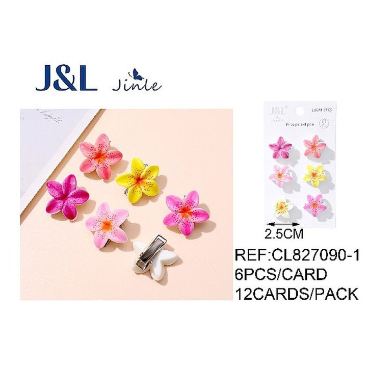 PACK6 PINZAS FLOR 2.5CM 12/U CL827090-1