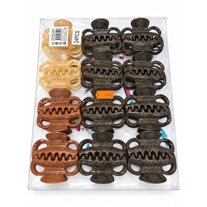 PINZA DE PELO 7CM 24/U 138401 N/B